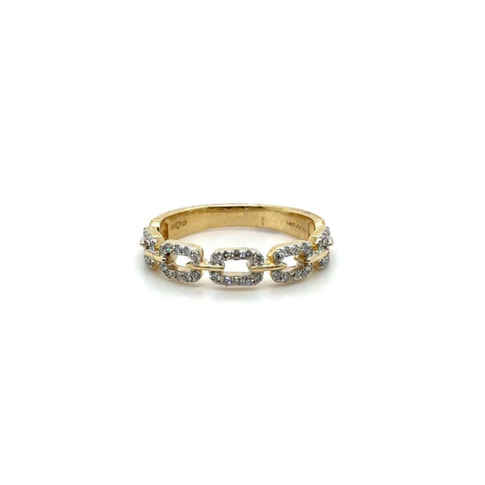 14K Gold Chain Link Diamond Band 0.25 CT