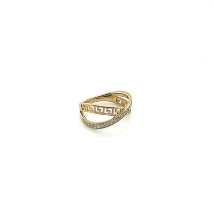 10K Yellow Gold Crossover Ring 0.25 CT