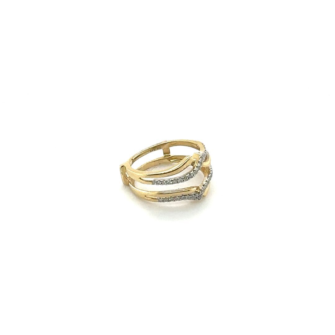 14K Yellow Gold Pavé Diamond Ring 0.25CT