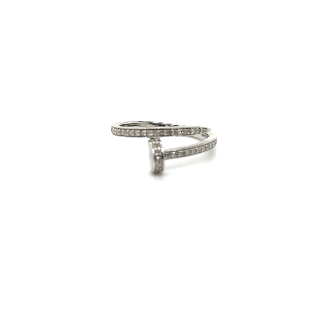 10K Minimalist Nail Diamond Ring 0.25CT