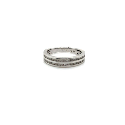 14K Double Channel-Set Diamond Band in White Gold 0.25