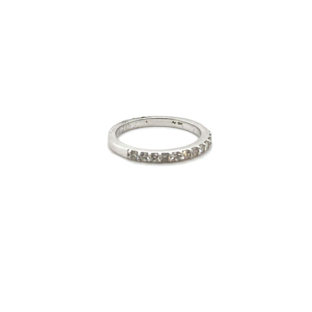 14K White Simple Diamond Ring 0.25 CT