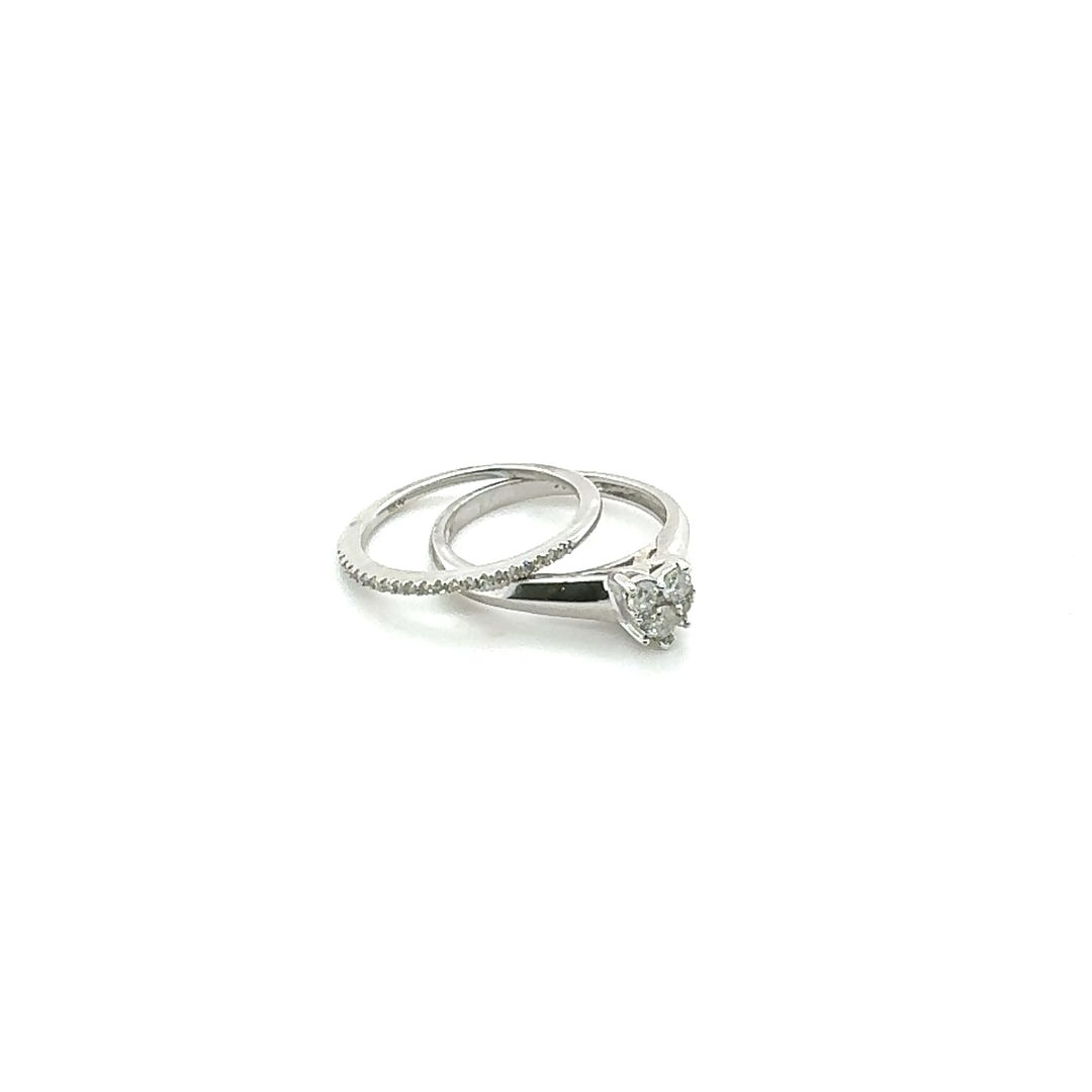 10K Romantic Heart Diamond Ring