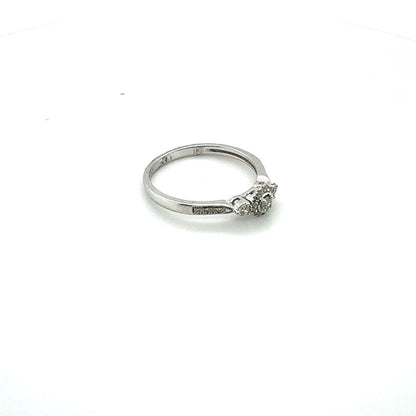 10K Minimalist Halo Diamond Ring in White Gold 0.25 CT