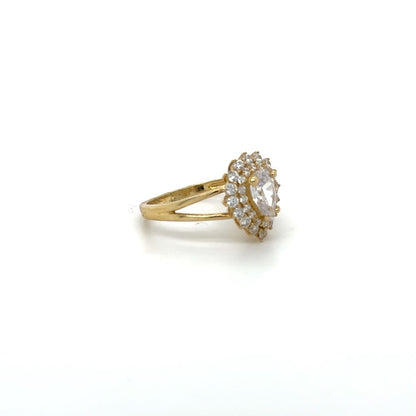 10K White Zirconia Gold Ring