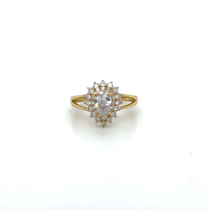 10K White Zirconia Gold Ring