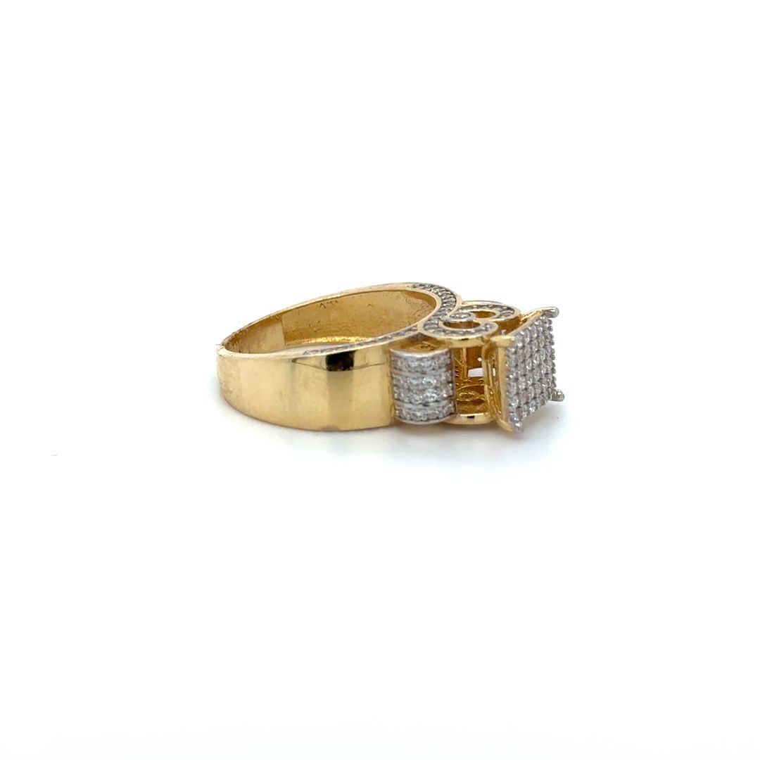 14K Zirconia Square Gold Ring