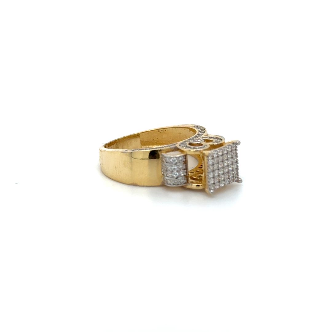 14K Zirconia Square Gold Ring