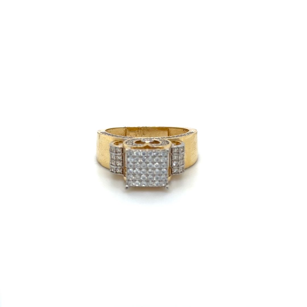 14K Zirconia Square Gold Ring