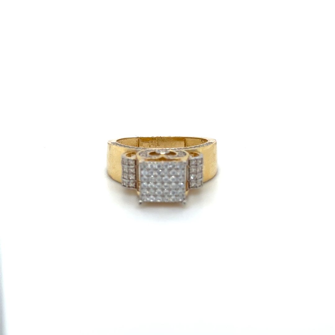 14K Zirconia Square Gold Ring