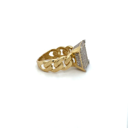 10K Zirconia Square Gold Ring