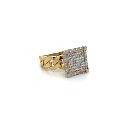 10K Zirconia Square Gold Ring