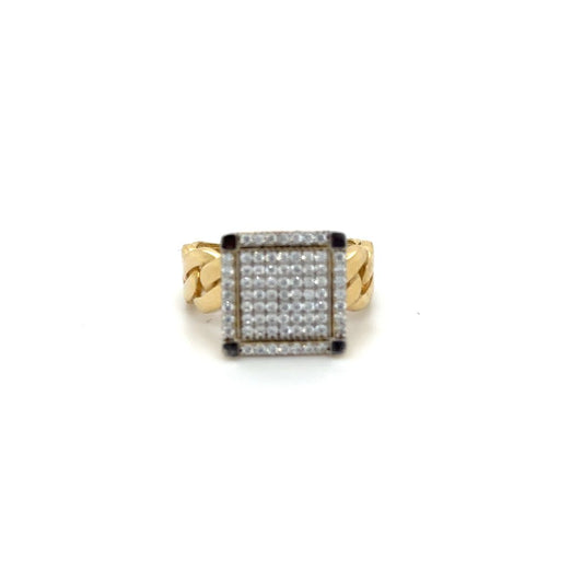 10K Zirconia Square Gold Ring