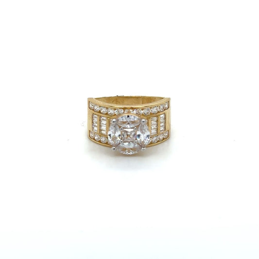 10K Zirconia Gold Oval Ring