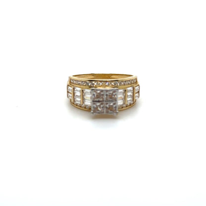 10K Zirconia Square Ring