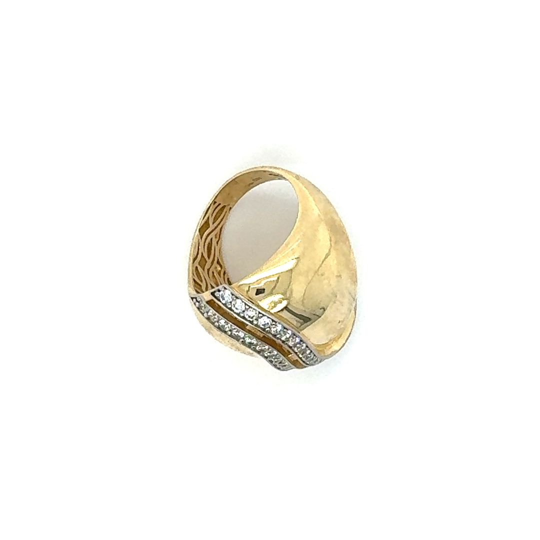 14K Modern Architect Gold Statement Ring