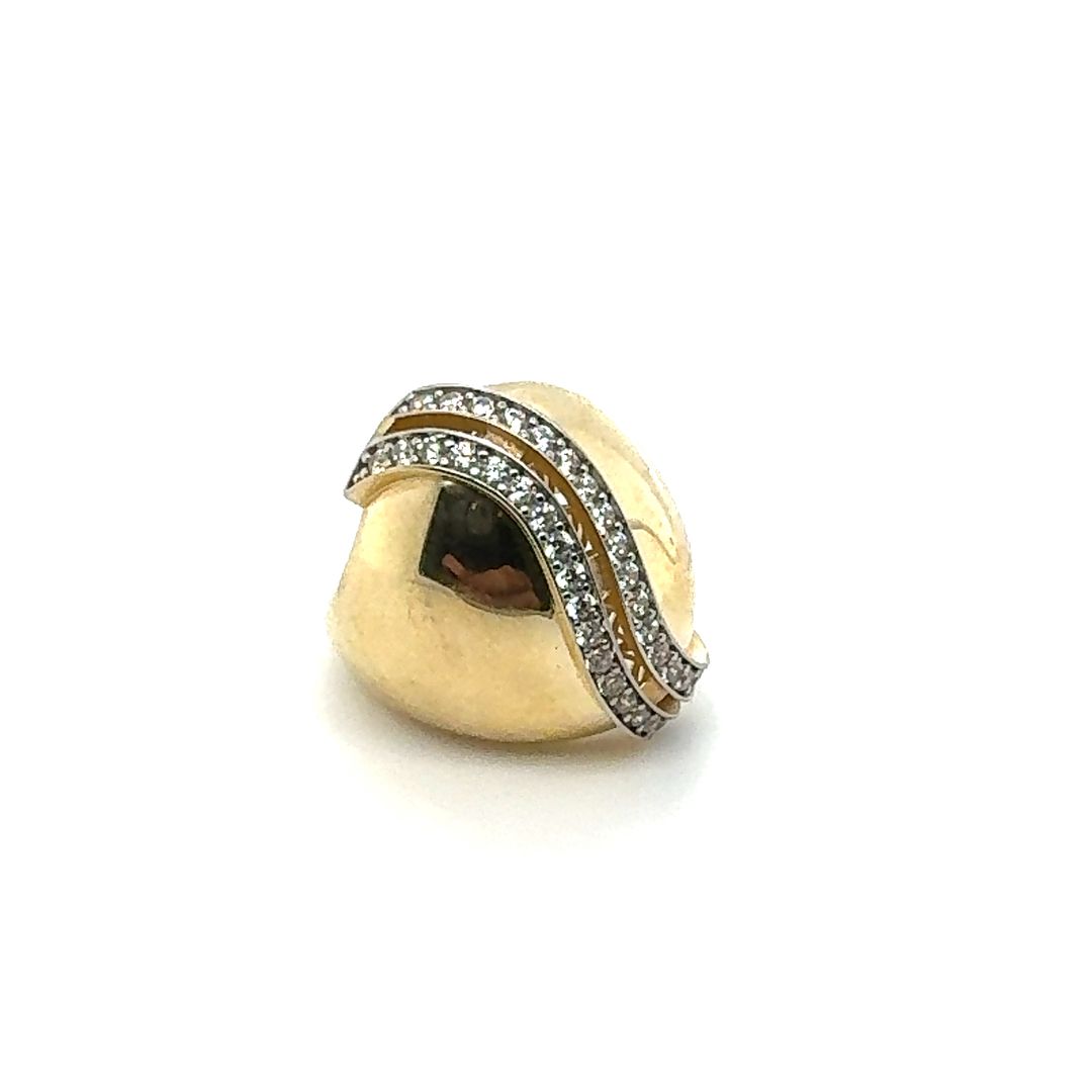 14K Modern Architect Gold Statement Ring