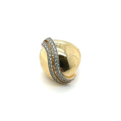 14K Modern Architect Gold Statement Ring