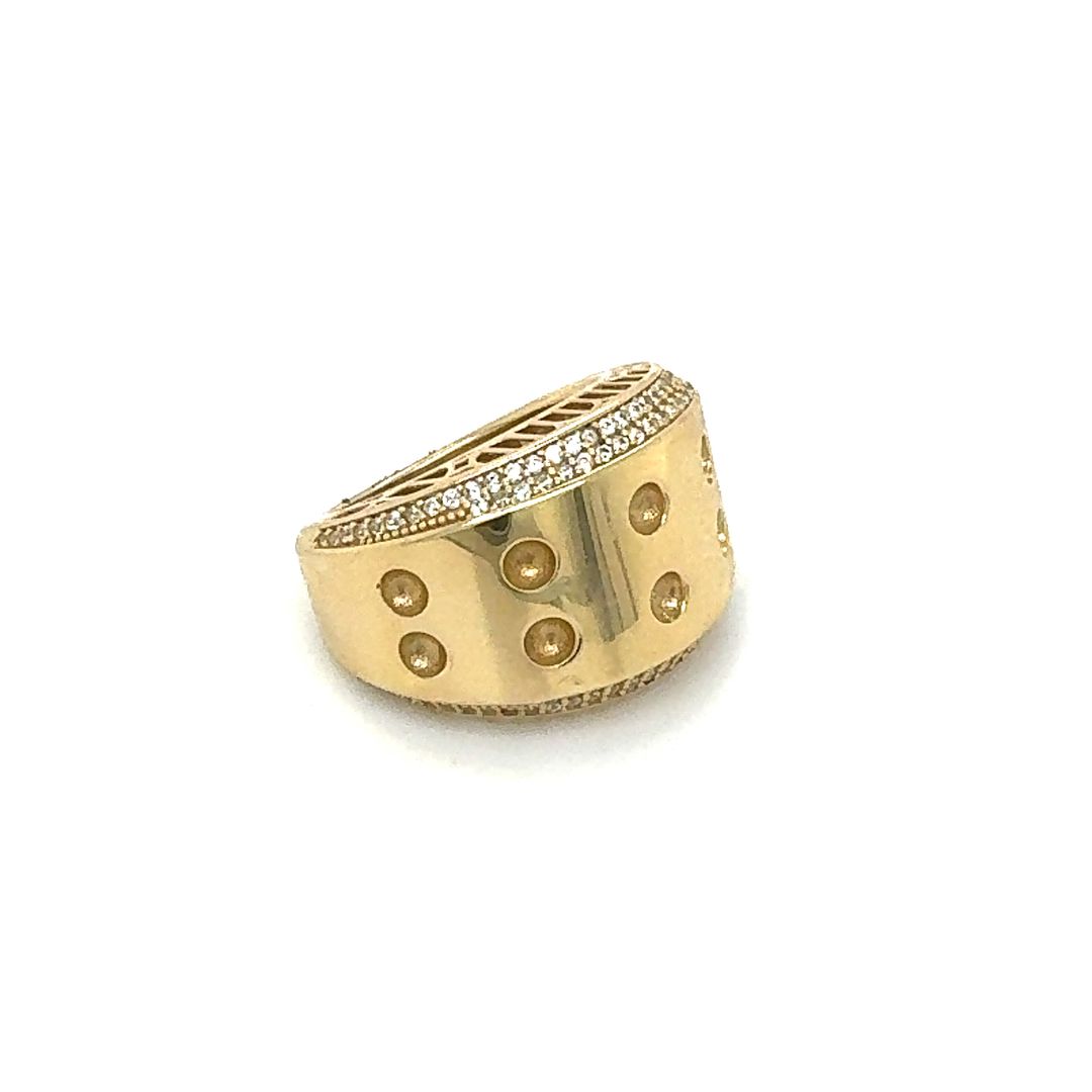 14K Modern Architect Gold Statement Ring