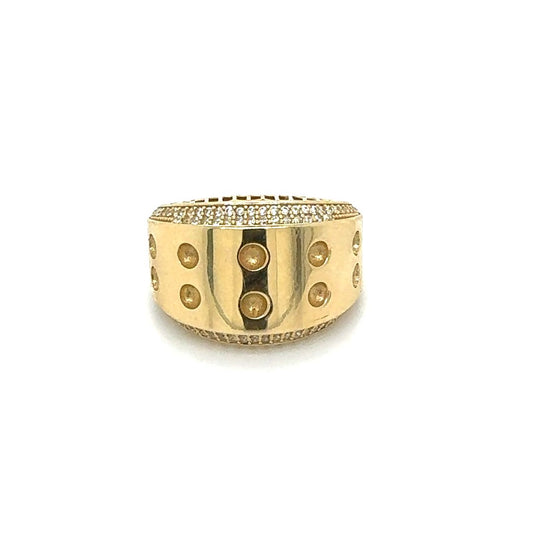 14K Modern Architect Gold Statement Ring