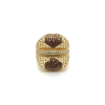 14K Garnet Heart Filigree Gold Ring