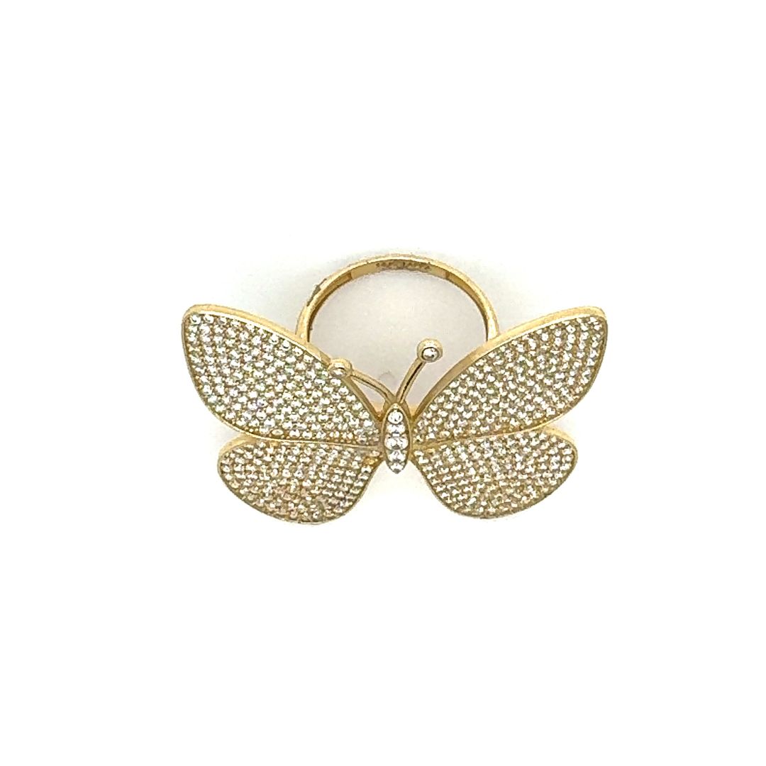 14K Pavé Butterfly Gold Ring