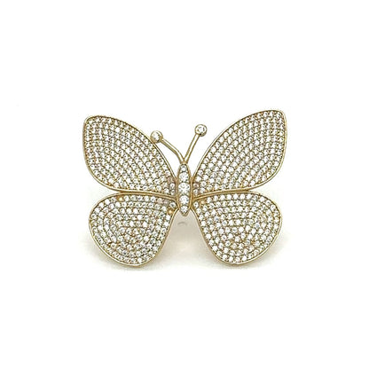 14K Pavé Butterfly Gold Ring