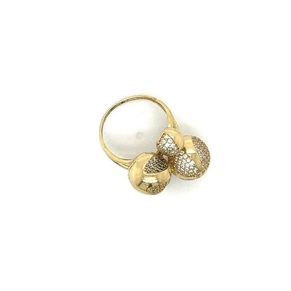 14K Clustered Spheres Gold Ring