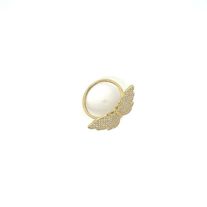 14K Diamond Winged Butterfly Ring