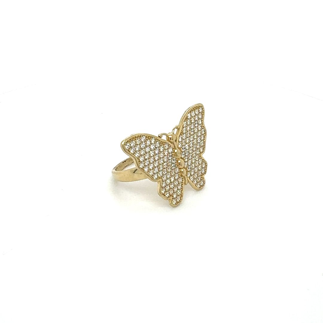 14K Diamond Winged Butterfly Ring