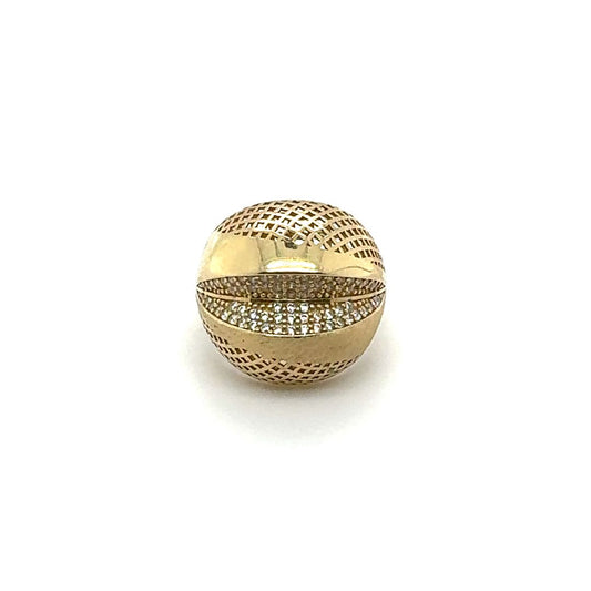 14K Lattice Gold Sculptural Ring