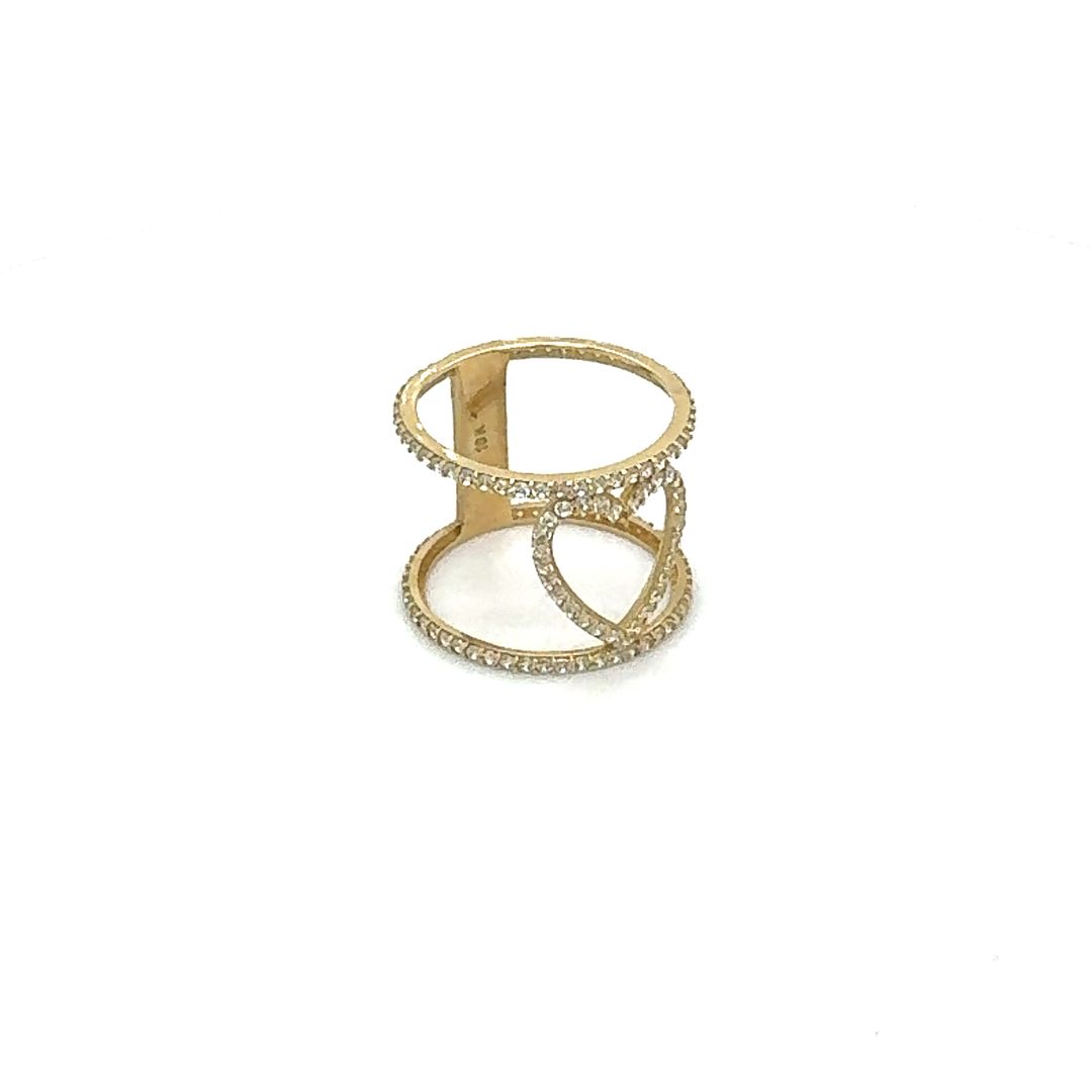 10K Romantic Pavé Diamond Heart Ring