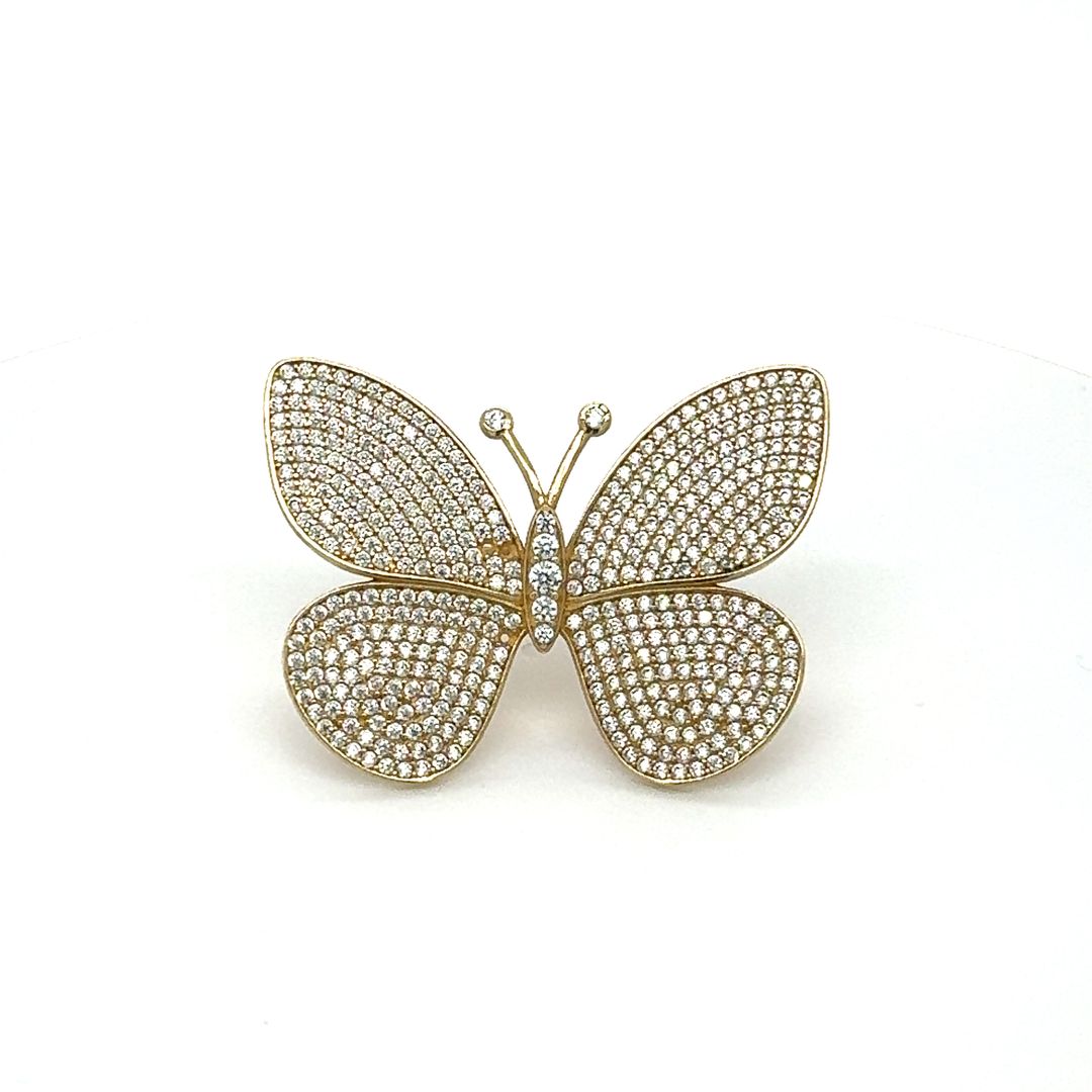 14K Diamond Pavé Butterfly Ring