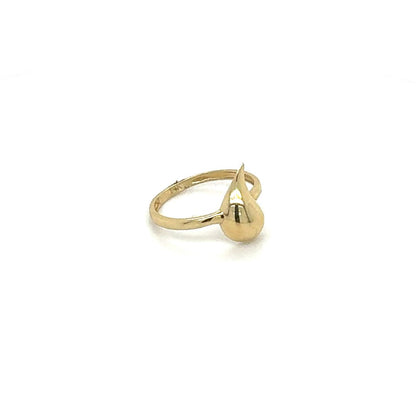 14K Minimalist Teardrop Gold Ring