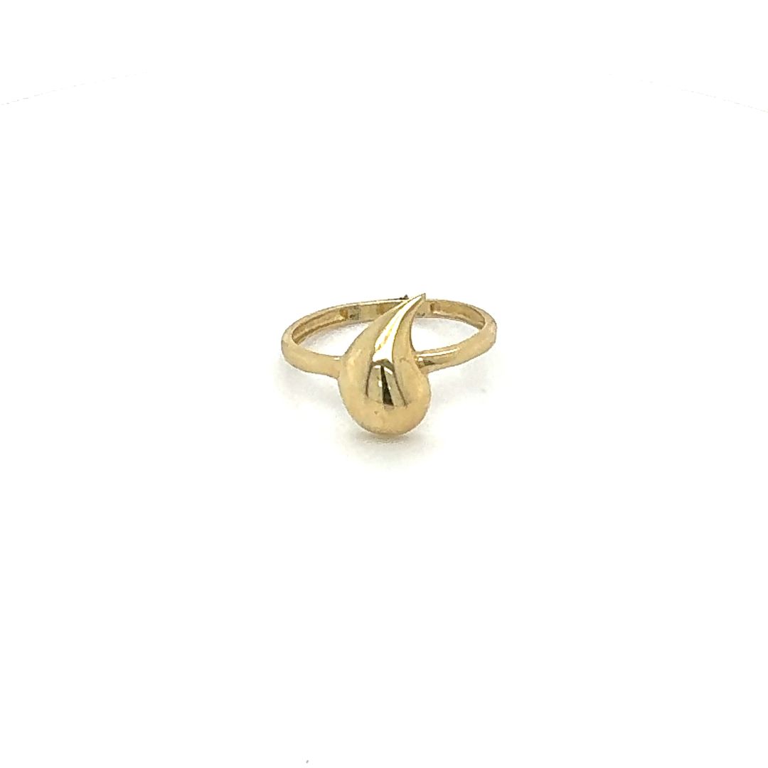 14K Minimalist Teardrop Gold Ring