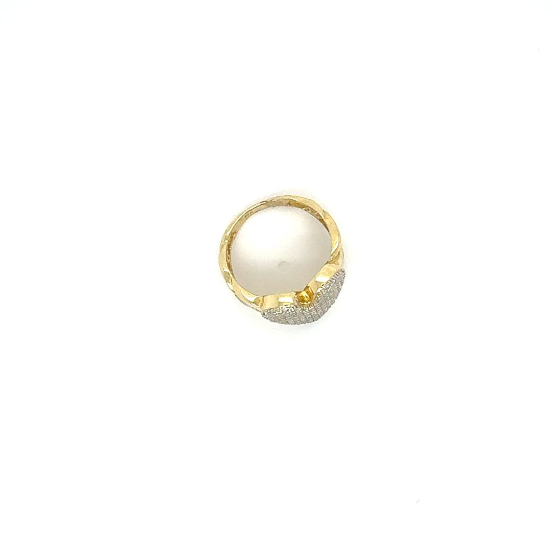 14K Pavé Heart Gold Ring