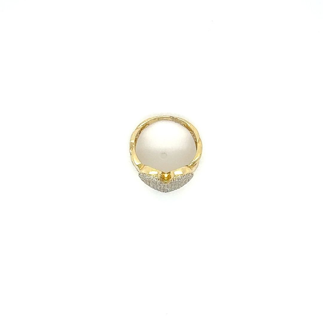 14K Pavé Heart Gold Ring