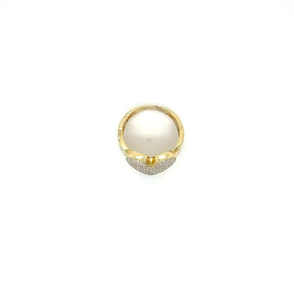 14K Pavé Heart Gold Ring