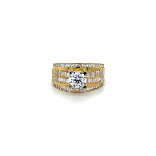 10K Zirconia Gold Baguette Ring