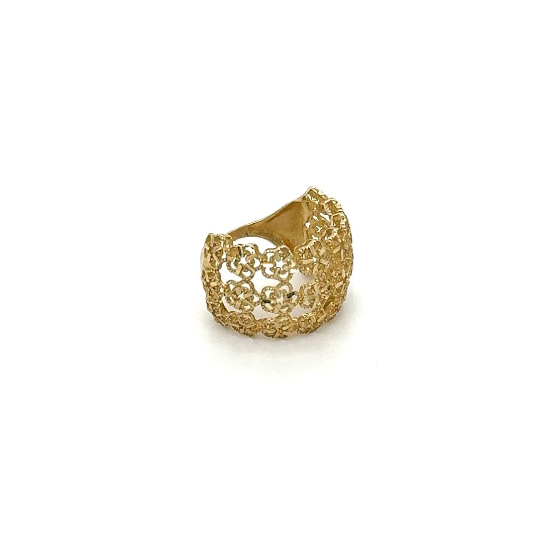 10K Gold Floral Filigree Ring