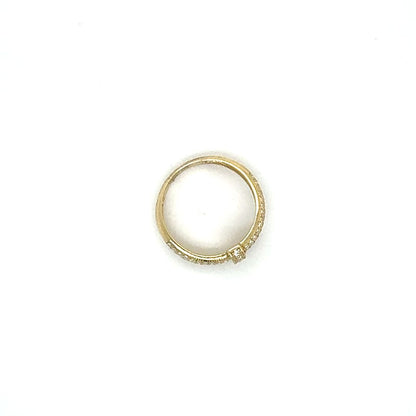 14K Minimalist Gold Nail Ring with Stones