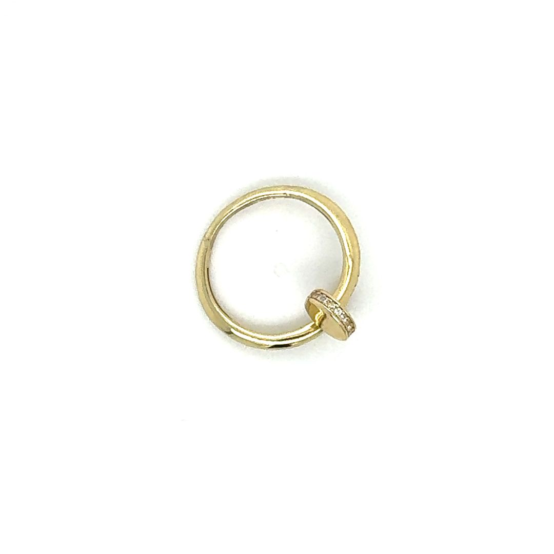 14K Modern Nail-Inspired Gold Ring