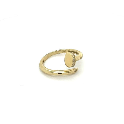 14K Modern Nail-Inspired Gold Ring