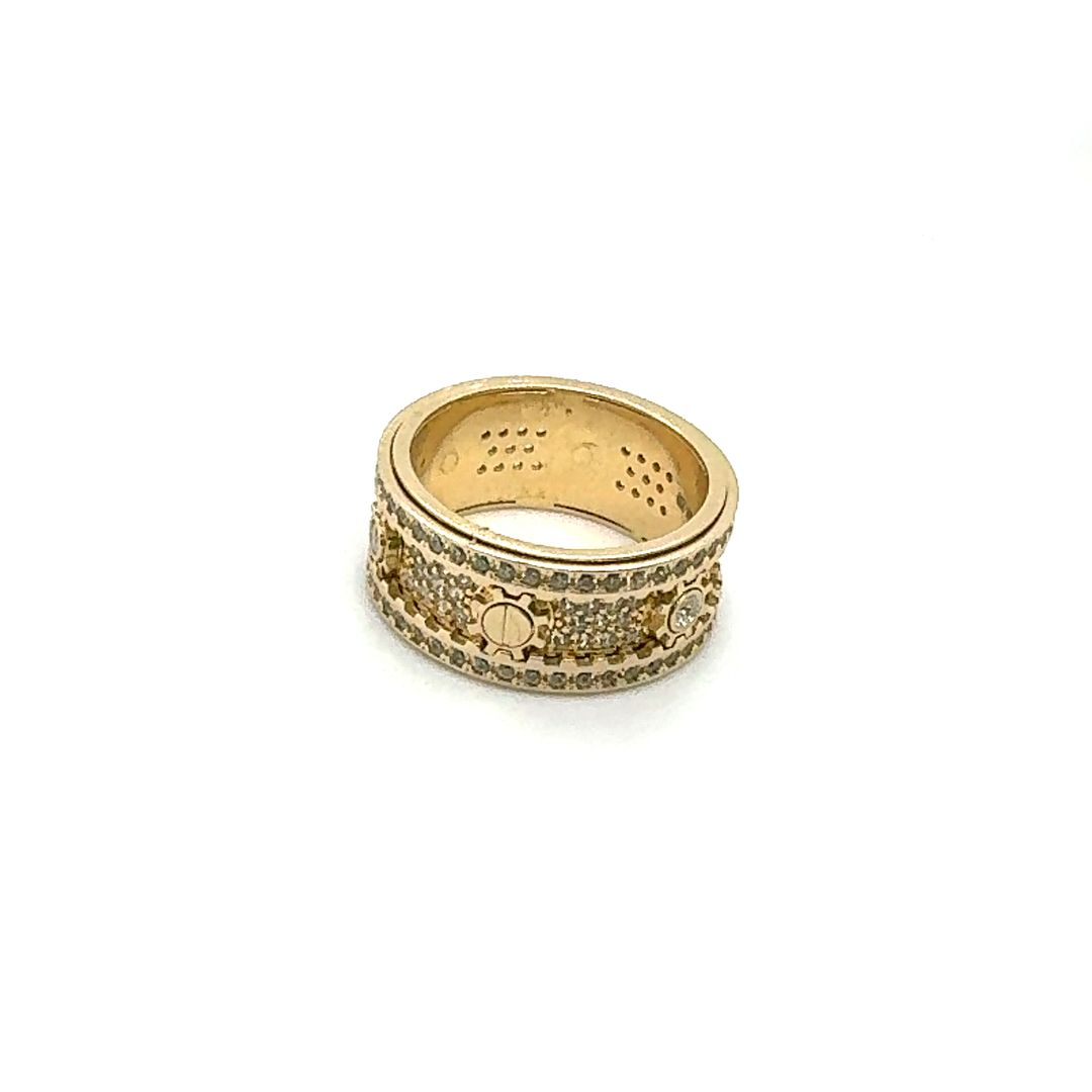 14K Modern Mechanical Design Gold Ring