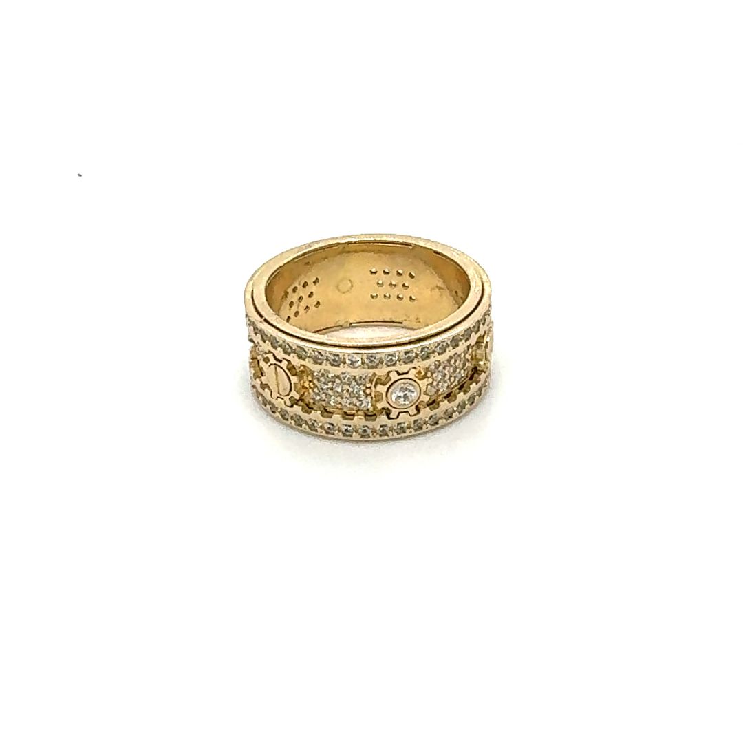 14K Modern Mechanical Design Gold Ring