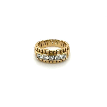 Retro Gold Ring with Five Stones