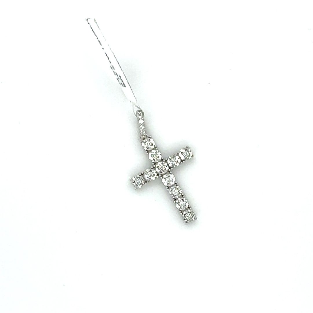 10K 0.18Ct Diamond Cross Charm