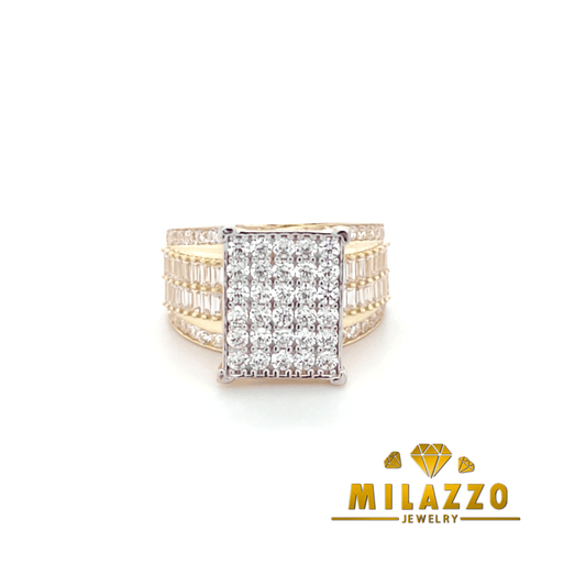 10K Square Stone Yellow G Ring
