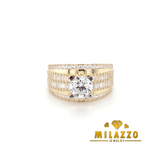 10K Simple Stone Yellow Ring