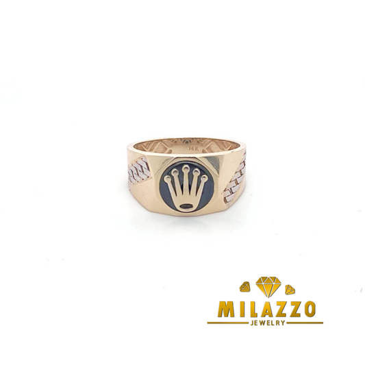 14K Yellow Gold Crown Man Ring